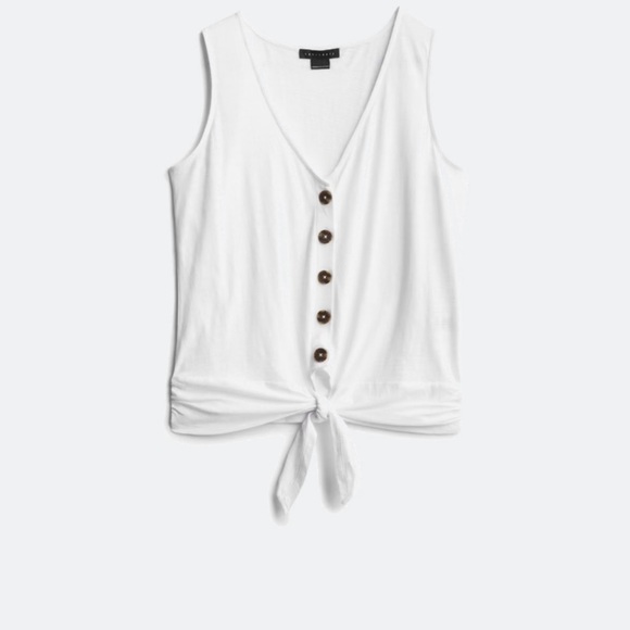 Sanctuary White Button-Down Tie Front Top size small. - Picture 1 of 6